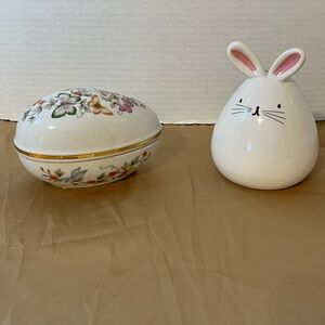 Avon Floral Egg and Bunny Vase